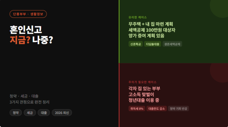 혼인신고 하는법 2026 완벽가이드 — 준비물 절차 세금혜택 총정리