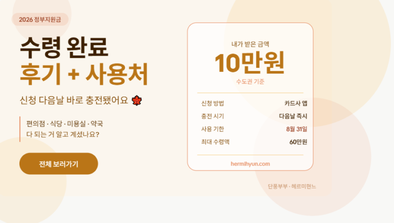 고유가피해지원금 사용처 완전정리 인포그래픽 2026